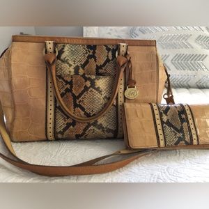 Brahmin handbag with matching wallet.